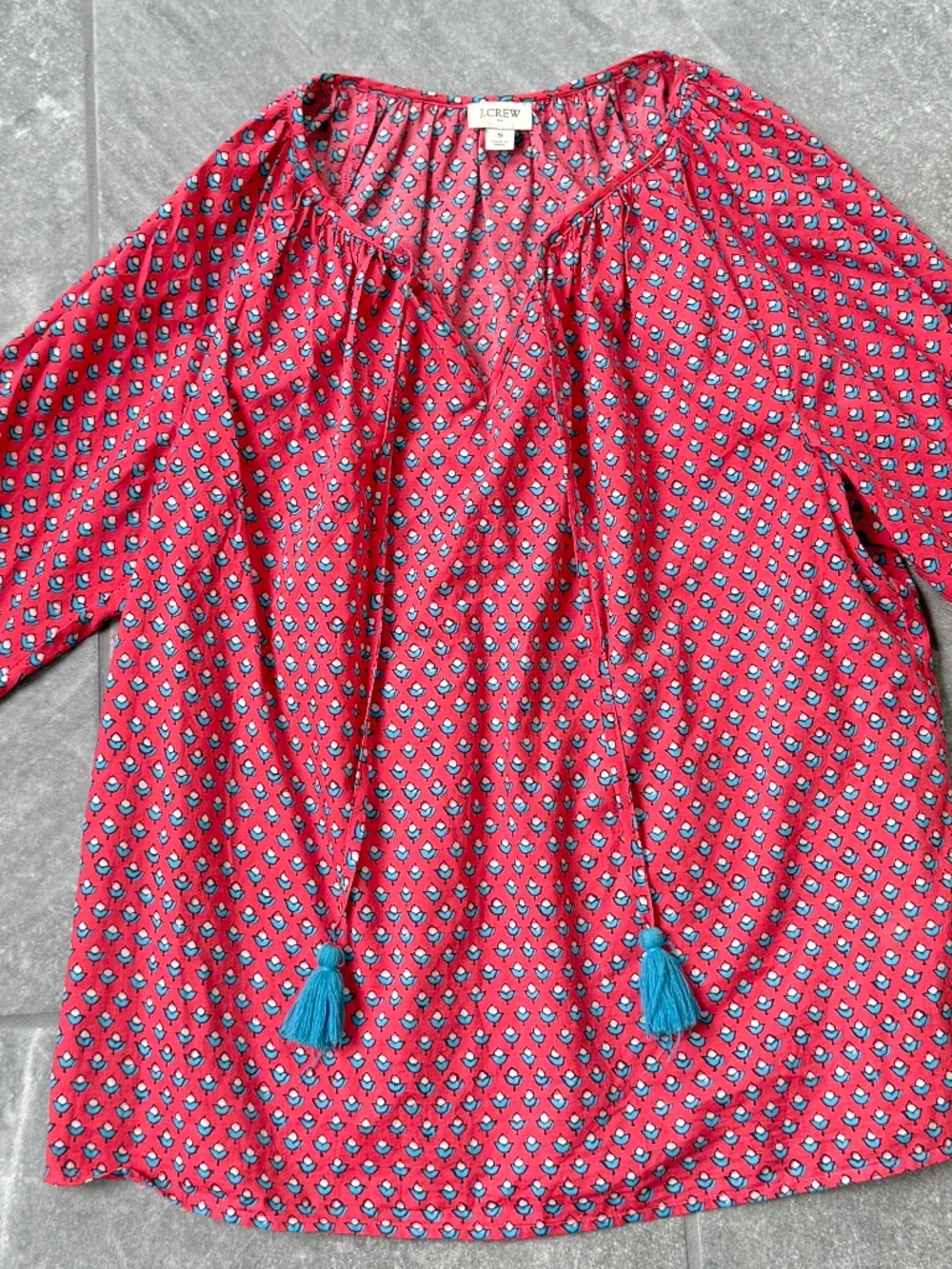 J.Crew Factory Raglan Cotton Popover Top Sm